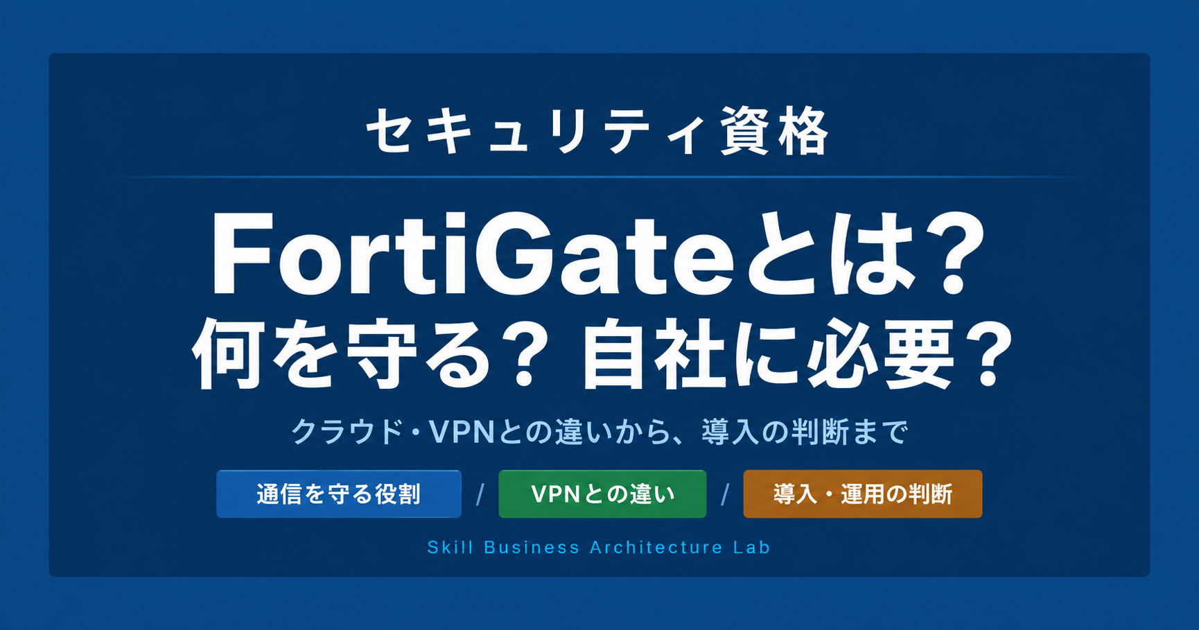 FortiGateとは何を守る製品なのか。ルーター・VPN・クラウド・ウイルス対策ソフトとの違いを図解し、導入する理由、メリット・デメリット、費用と運用、自社に必要かを判断するポイントを解説します。