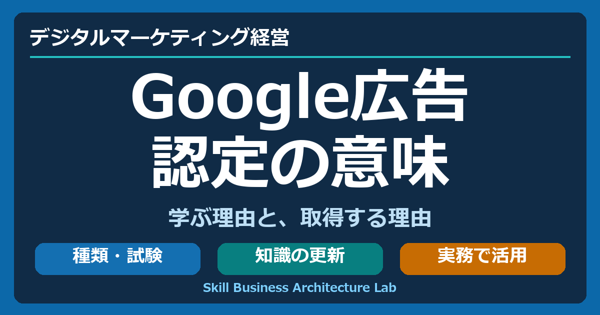 Google広告認定資格の学習・取得と実務判断の違いを、種類・試験・育成から考える