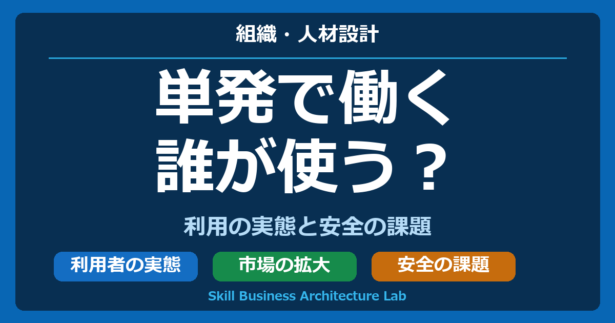 単発で働く。誰が使う？。利用の実態と安全の課題