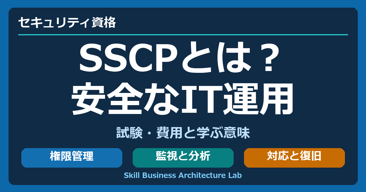 SSCPとは。安全なIT運用を、権限管理・監視・復旧の観点から学ぶ資格の紹介。