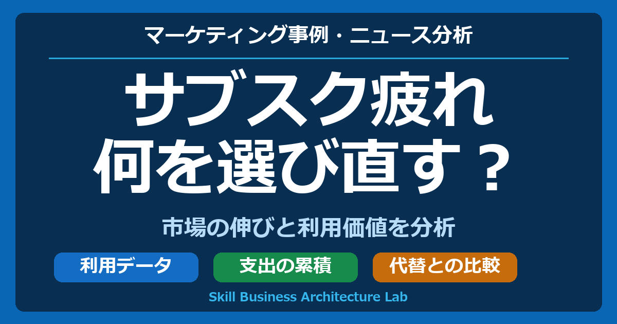 サブスク疲れ。何を選び直す？。市場の伸びと利用価値を分析